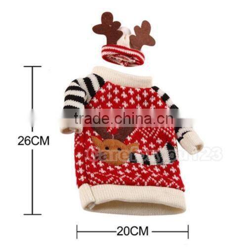 Lovely Wine Bottle elk Cover Xmas Santa Table Decor Christmas Bottle Cap Party Gift