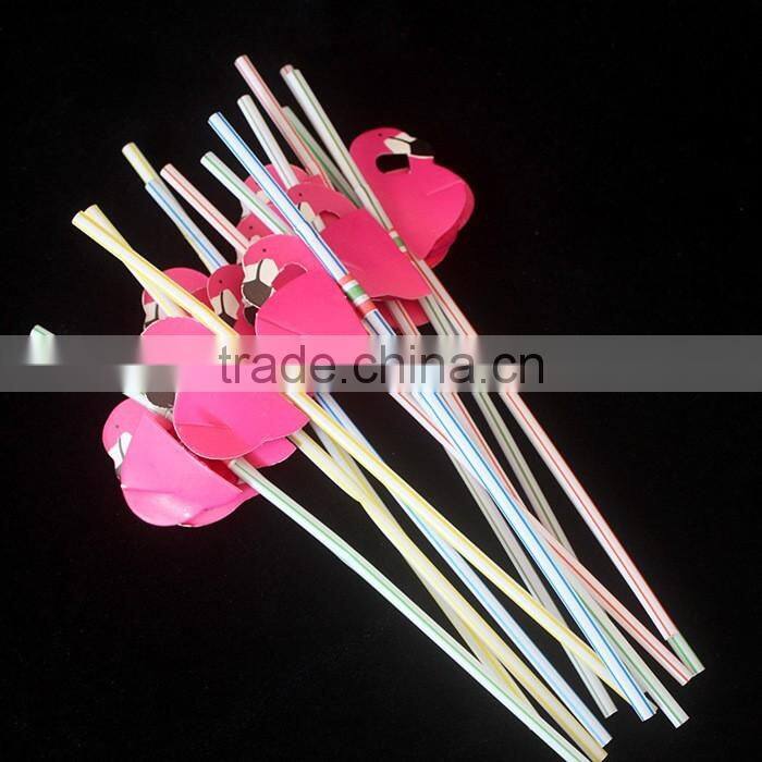 China Supplied Party Decoration Tissue Paper Flamingo Plastic Drinking Straw Flexible