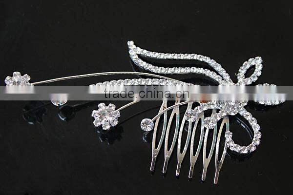 H172-201 Crystal Jewelry Bridal Hair Accessories Wholesale Metal Rhinestone Decorative Wedding Hair Comb