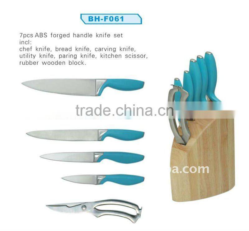 6pcs stainless steel kitchen knife set with block