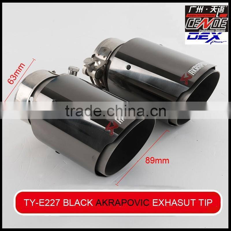 auto tuning ss304 carbon fiber akrapovic muffler tip in exhaust pipe