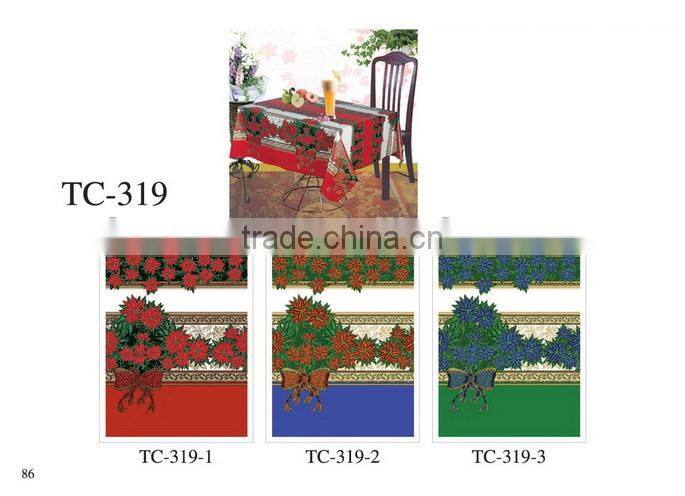 2014 NEW Designed Fashion Printed PVC table cover cloth with falannel back , Direct factory/Manufactory supply/industrial
