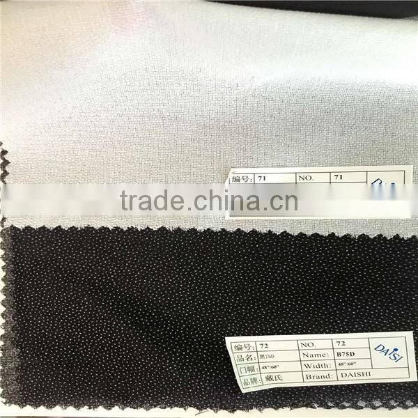 Fusible interlining 30D,50D, 75D FOR COLLAR CUFF