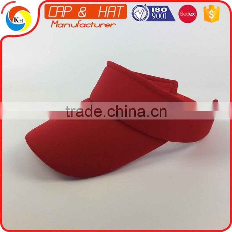 Sponge Red Color Blank Unstructure Sun Hat And Visor Cap