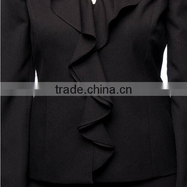 Women's Ruffle Collar Crepe Suit