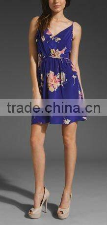 wrap dress!fashionable!12DR057 2012 Summer Popular Flower Casual Printed Ladies dress,garment manufacturer with own factory