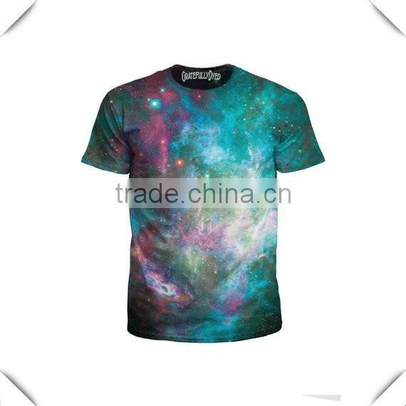 Stylish Galactic T-Shirt Space Clothing Galaxy Art Sublimated T Shirt Festival Wear Soft 100% Polyester Full Sublimation Tees