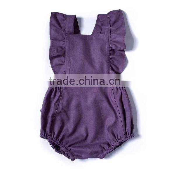 high quality flutter sleeve baby girl romper summer bubble baby clothes romper