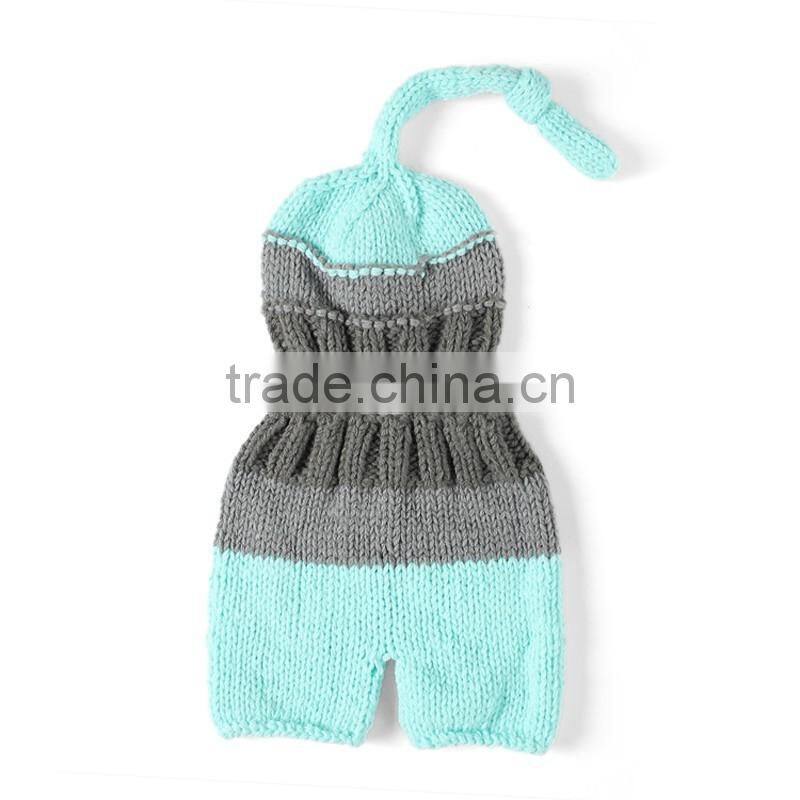 2pcs Set Newborn Baby Girl Boy Crochet Knit Hat Costume Photography Prop Outfit Set