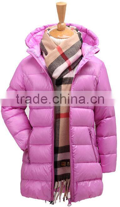 wholesale custom high quality girls long duck filled winter waterproof&windproof warm down coat