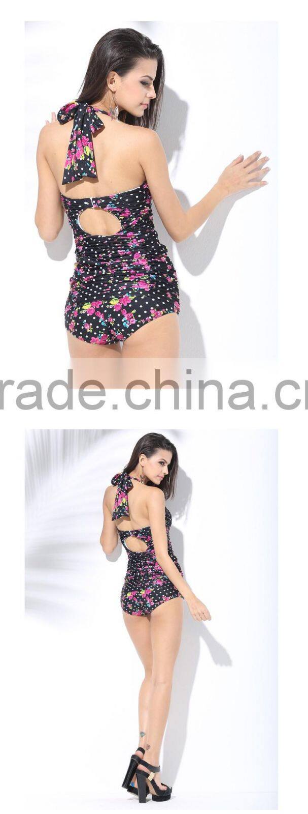 Wholesale ladies printing body suit swim wear A002