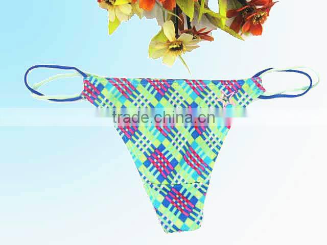 Girls multiple color stripe nice sexy thongs g string underwear