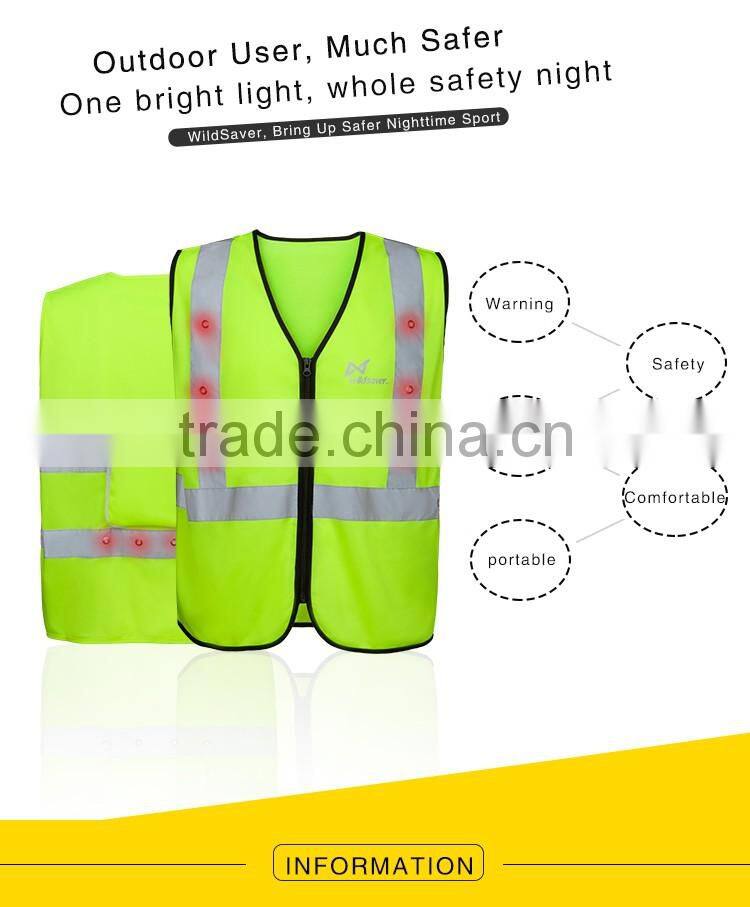 2016 New Idea Product LED Flashing Rerflective Floding Wholesale Work Clothes