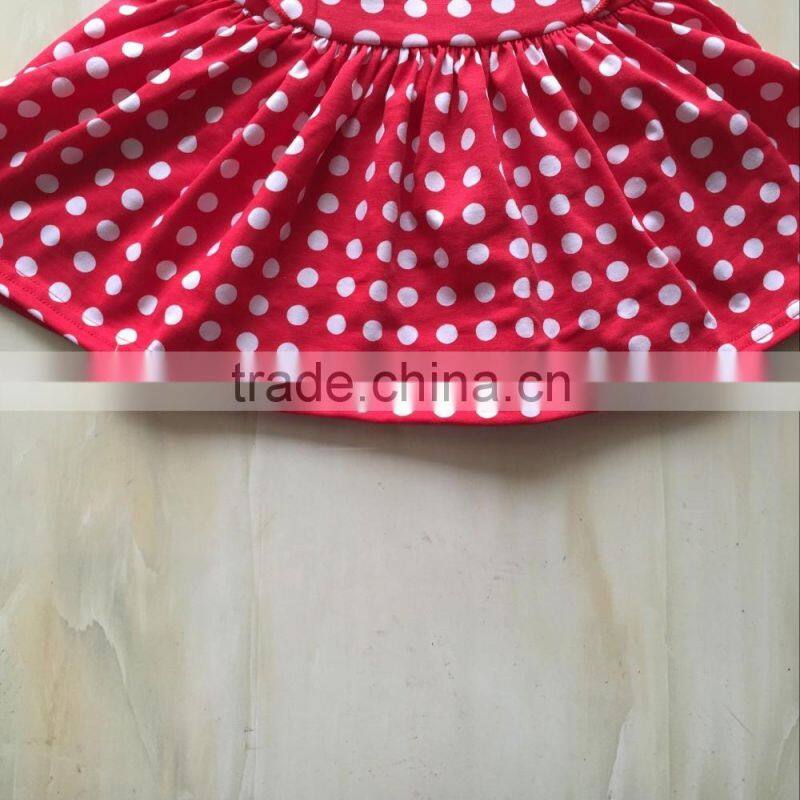 QL-415 short sleeve polka dot cute baby frocks design dresses hot sale 2016