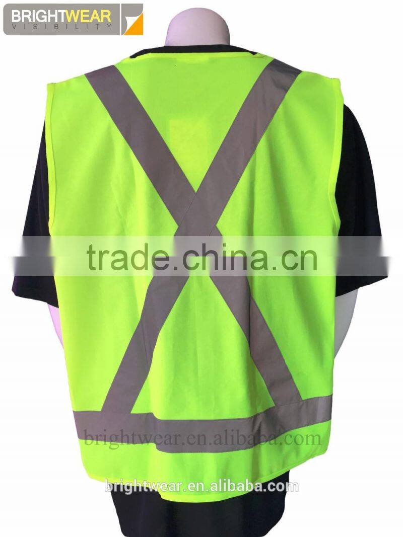 ANSI 100% polyester Hi Vis sew-on tape safety vest