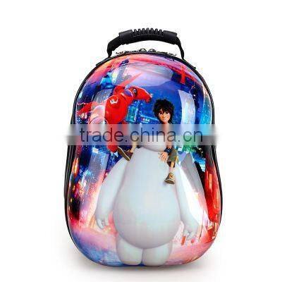 R1876H 2017 3D Innovation Kid backpack ABS eggshell cartoon school bag for kids comic backpack