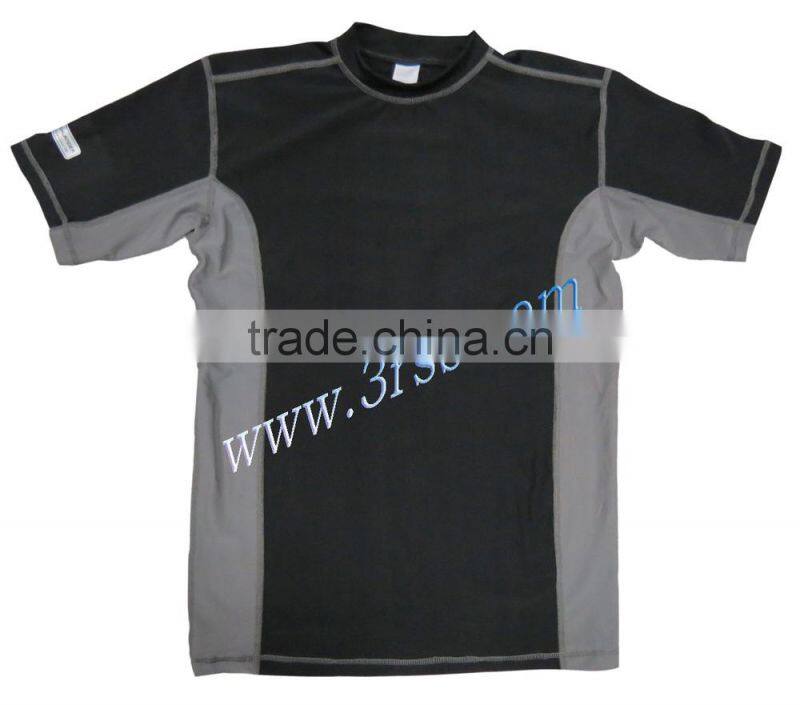 men heat stransfer logo print rash guard