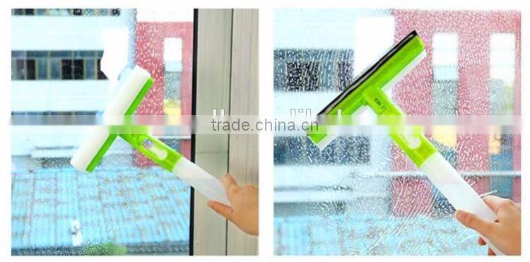 3 in 1 spray window squeegee with sponge and rubber, window cleaner, glass window cleaning wiper