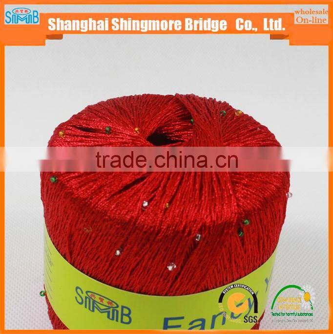 Polyester yarn supplier hot cheap wholesale OEKO-Tex Standard quality 100 polyester beads yarn for knitting