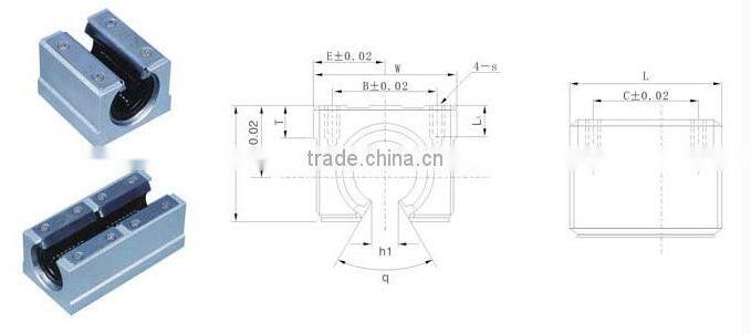 High quality aluminum linear motion bearing slide unit sbr16uu