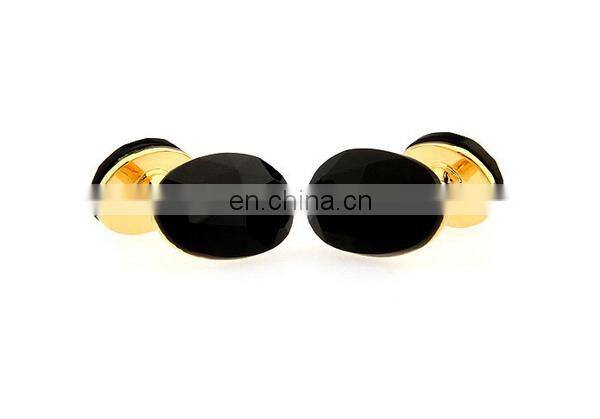 2014 wholesale gold plating jewelry fashion rose cufflinks black stone cufflinks high quality