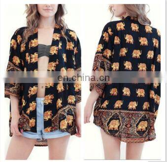 Fashion Hot Style Fringes Printed Tassels Caftan Ladies Kimono