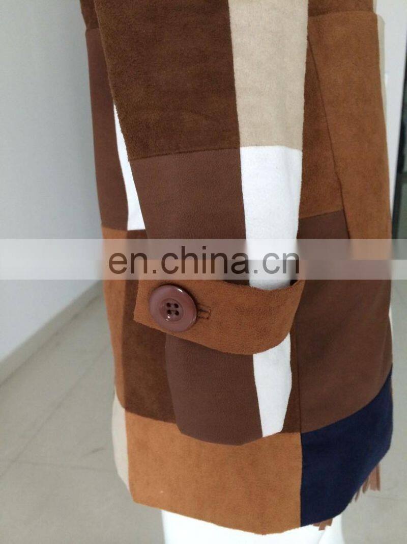 Ladies suede patched jackt