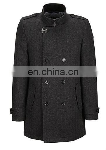 Double-breasted wool coat