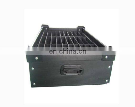 Customized black plastic esd Aluminum strip edges corrugated sheet box
