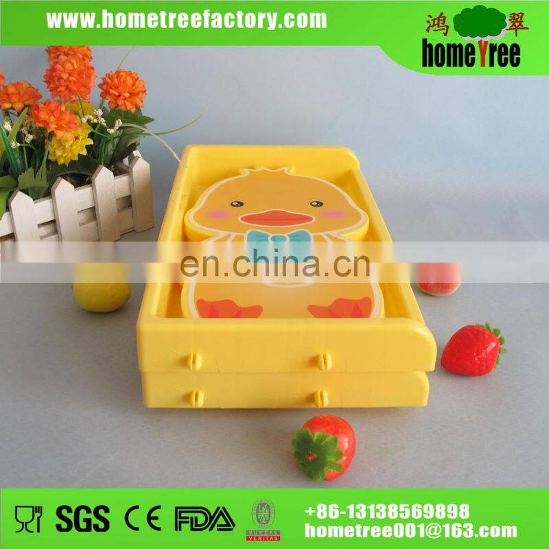 Newly cute cartoon design 2 layer plastic storage rack