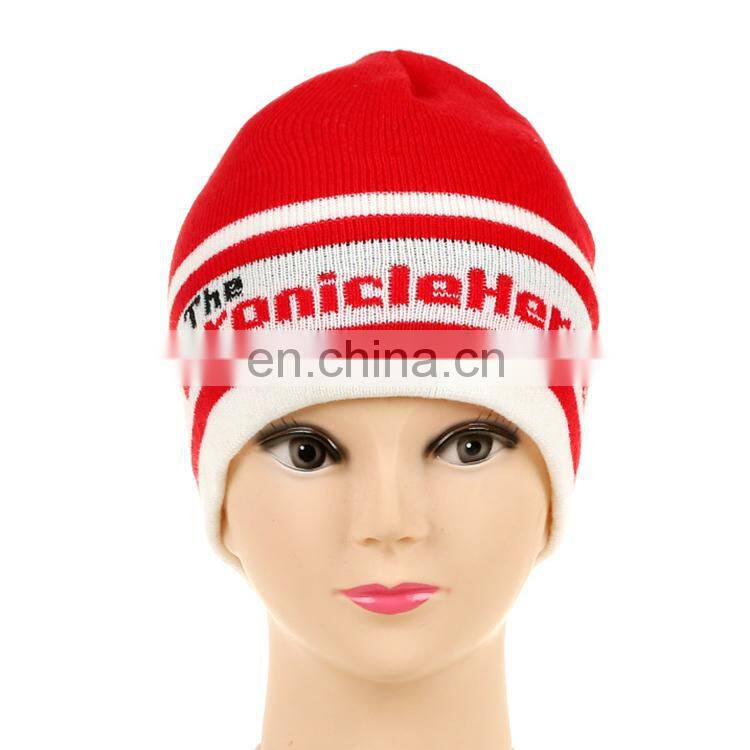 Customized acrylic knitted russian beanie hat