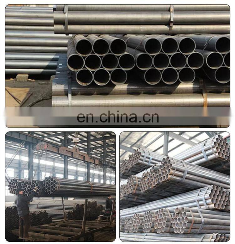 Black round metal carbon ERW steel pipe