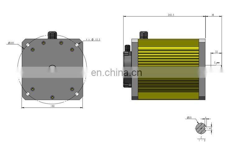 230Vac 3000W 1500RPM BLDC temperature sensor dc brushless motor