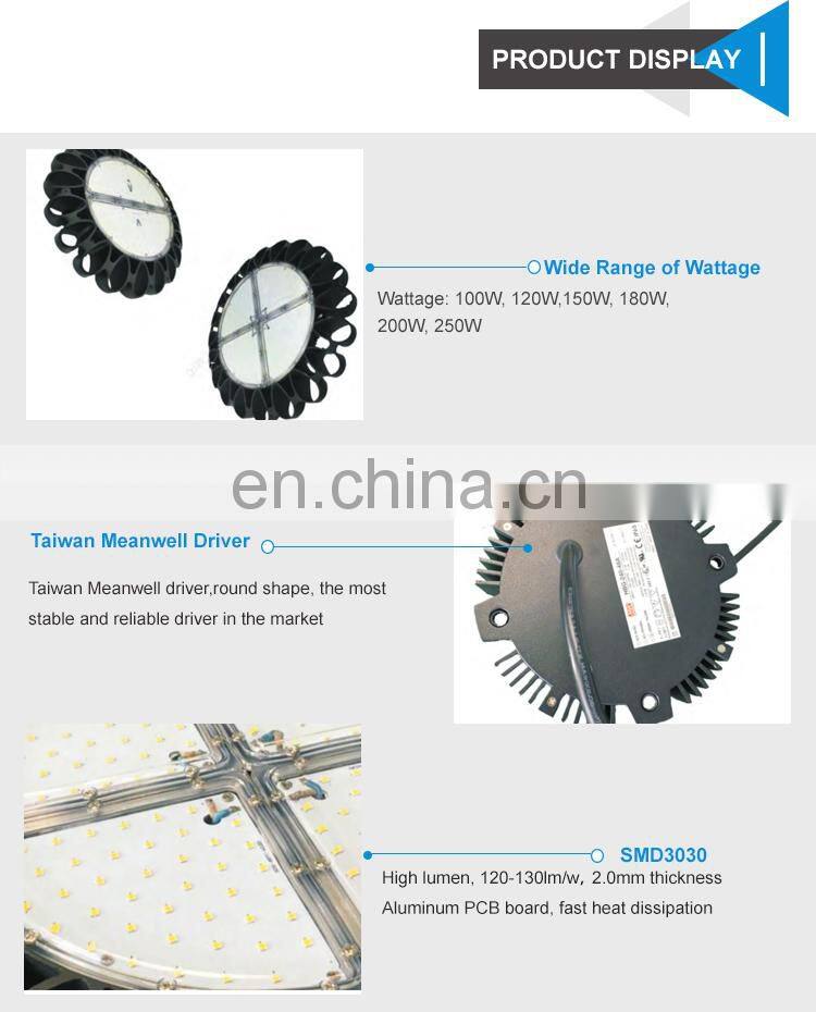 Indoor industrial high brightness 100w UFO LED hibay lights