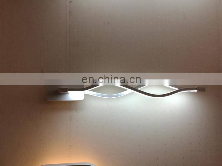 Modern minimalist l creative LED aluminum wave wall lights decorative led wall light for bedroom aisle