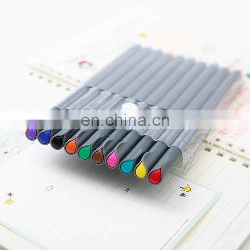 10 Pcs/set Fine Line Drawing Pen For Manga Cartoon Advertising Design Water Color Pens Stationery Office School Supplies
