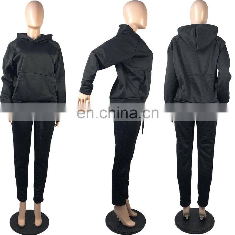 Customized women's fashion spring hooded suit sportswear 2 piece set of women's clothes