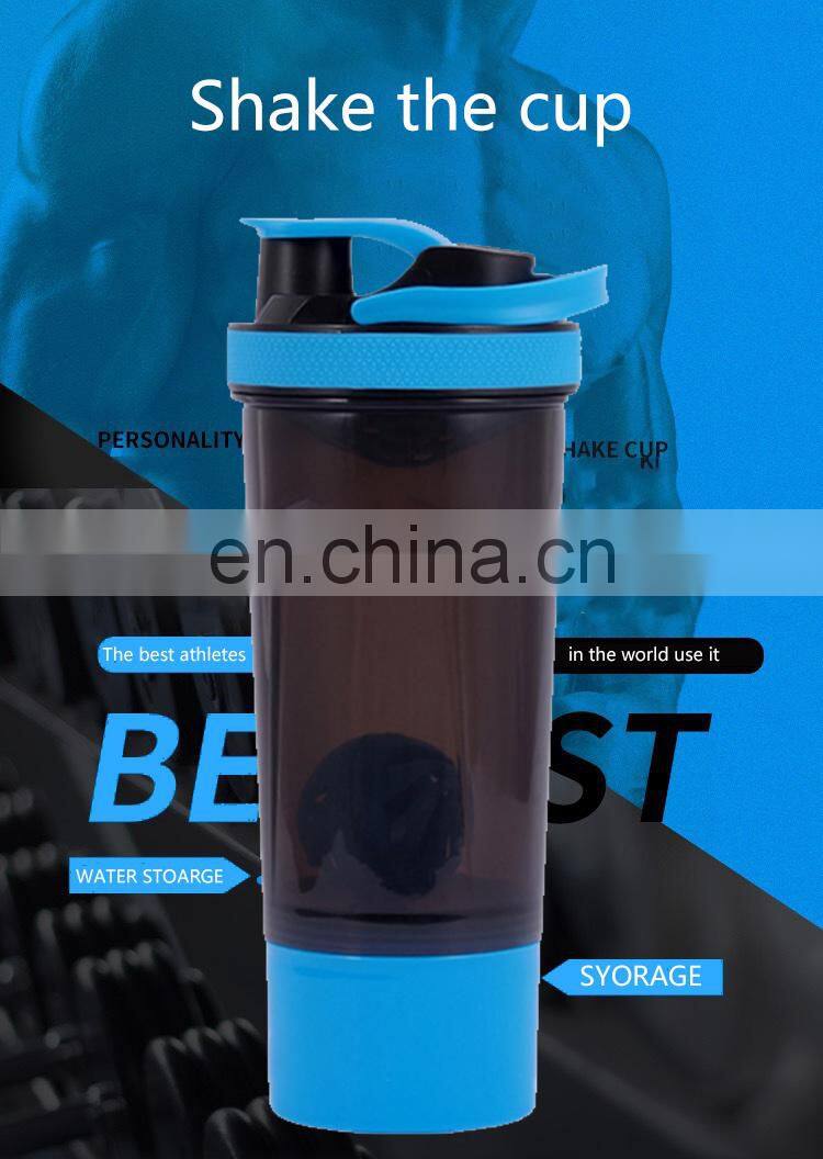 Hot selling plastic protein powder shakers water bottle leak proof customize logo protein shaker bottles