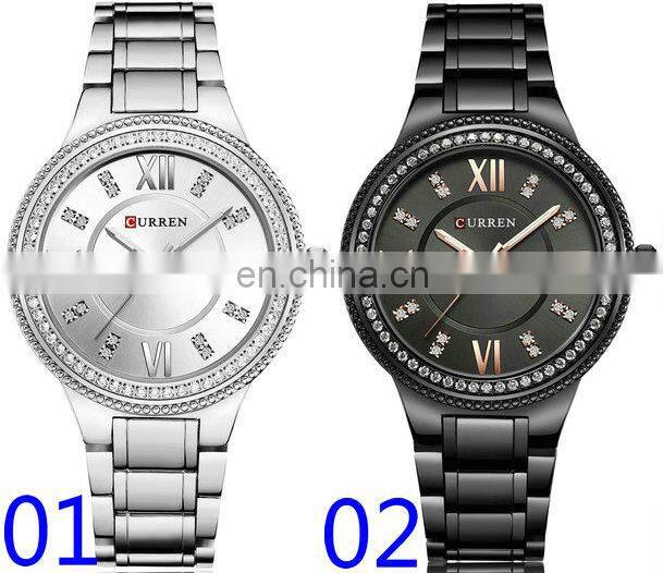 Curren 9004 Luxury Pretty Quartz Watches For Ladies Wristwatch With Mini Diamonds Women Watch
