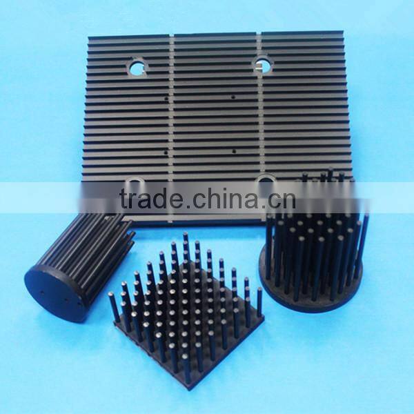 Black anodized oem precise aluminum heatsink parts