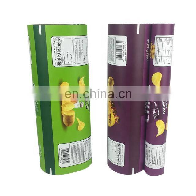 customized printed film roll material crisp potato chips pouch aluminum foil bags for chips