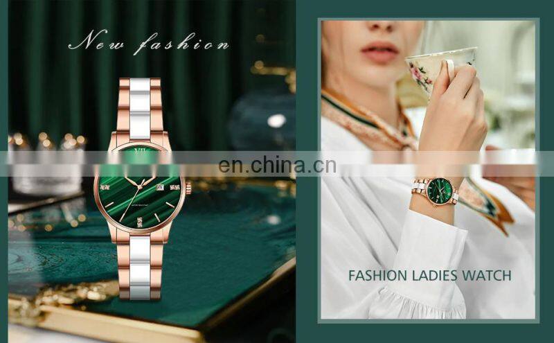 SHENGKE Brand Your Label Watch Hot Sale Women Clock Luxury Green Dial Diamond Watches For Ladies