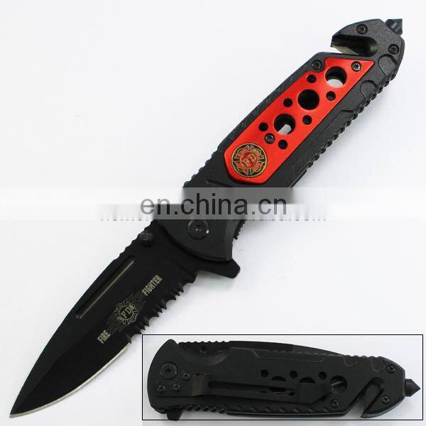 8" Hot Seller Stainless Steel Half Serrated Blade with Aluminum Handle Folding Military Pocket Knife