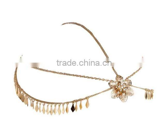 2015New Tassel ShanZuan flower leaves women Hair accessories made in China