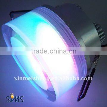 3W led rgb down light round ABS external electrical source
