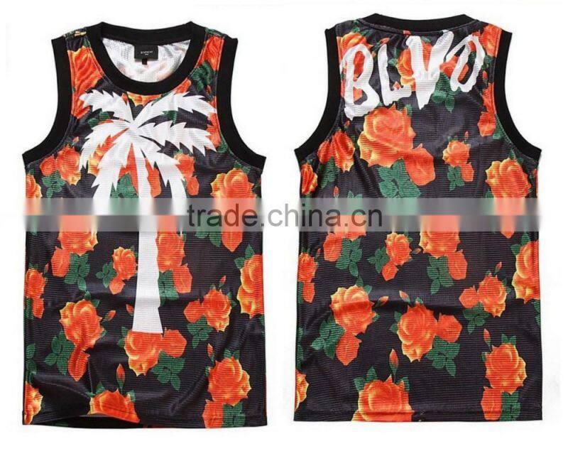 Wholesale breathable sublimated fashion basketball jersey basketball vest