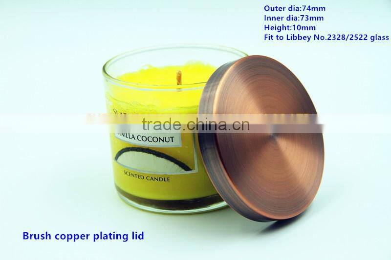74mm Brush nickle plating candle lid