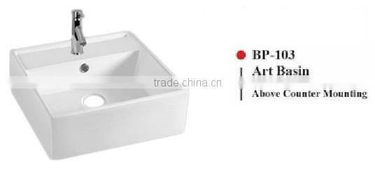 BP-104 Modern Bathroom Design, Quality Square Art Basin, Bathroom Countertop Ceramic Washbasin Bowl