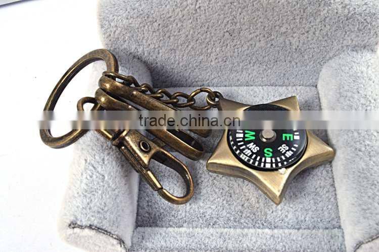 Factory direct sales custom metal compass keychain
