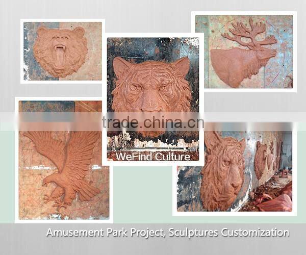 Outdoor Copper Forging Flying Lion Sculpture